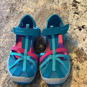 Merrell Youth Aqua and Fuchsia Sandals